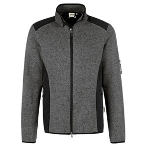 Damen-Strickfleecejacke - anthrazit meliert